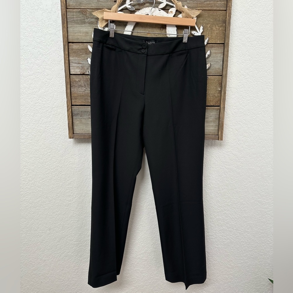 Talbots Heritage wool blend black stretch trouser pants‎ ladies size 14 NWT